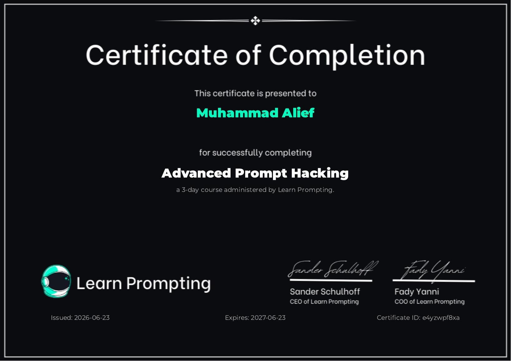 certificate 16